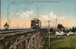 On The Way to Pasadena, California, on the Pacific Electric Railway Railroad (Scenic) Postcard Postcard Postcard