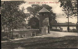 Memorial Bridge and Tower Milford, CT Postcard Postcard Postcard