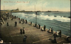 Rolling Chairs on the Boardwalk Atlantic City, NJ Postcard Postcard Postcard