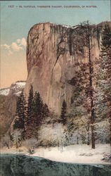 El Capitan, Yosemite Valley, In Winter Postcard