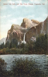 Bridal Veil Falls and The Three Graces Yosemite, CA Yosemite National Park Postcard Postcard Postcard