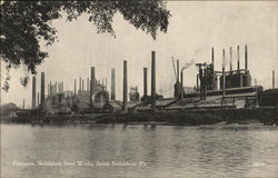 Furnaces, Bethlehem Steel Works South Bethlehem, PA Postcard Postcard Postcard