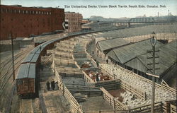 The Unloading Docks, Union Stock Yards, South Side Postcard