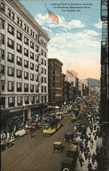 Looking North on Broadway Showing Broadway Department Store Postcard