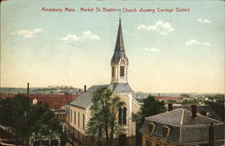 Market Street Baptist Church Showing Carriage District Amesbury, MA Postcard Postcard Postcard