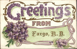 Greetings from Fargo, N.D. North Dakota Postcard Postcard Postcard