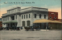 New C. & N. W. R. R. Depot Postcard