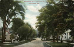 Winthrop Street Looking East Augusta, ME Postcard Postcard Postcard