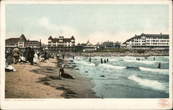 Bathing Beach and Hotels Postcard