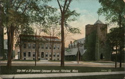 City Hall and St. Stephens Episcopal Church Postcard