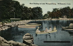 Row Boating on Lake Wamgambaug Postcard