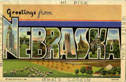 Greetings From Nebraska Postcard