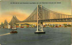 San Francisco Oakland Bay Bridge California Postcard Postcard