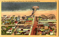 Air View Of Old Orchard And Ocean Pier Old Orchard Beach, ME Postcard Postcard