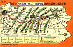 Map Of Pennsylvania Turnpike Postcard Postcard