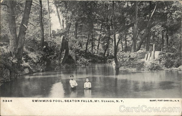 Swimming Pool, Seaton Falls Mount Vernon, NY Postcard