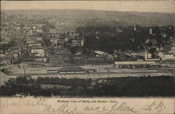 Birdseye View of Derby and Shelton, Conn. Connecticut Postcard Postcard Postcard