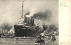 Harbor Scene with Steamer and Tug Boats New York, NY Postcard Postcard Postcard