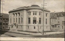 View of Free Library Atlantic City, NJ Postcard Postcard Postcard