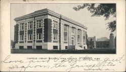 Carnegie Library Building, Iowa College Grinnell, IA Postcard Postcard Postcard