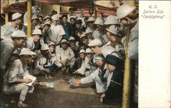 U. S. Sailors Life - 'Cockfighting' Navy Postcard Postcard Postcard