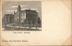 High School Building Postcard