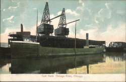 Coal Dock, Chicago River Illinois Postcard Postcard Postcard