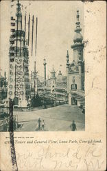 Tower and General Vies, Luna Park Coney Island, NY Postcard Postcard Postcard