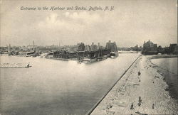 Entrance to the Harbour and Docks Buffalo, NY Postcard Postcard Postcard