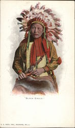 "Black Eagle" Native Americana Postcard Postcard Postcard