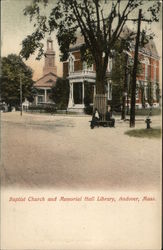 Baptist Church and Memorial Hall Library Andover, MA Postcard Postcard Postcard