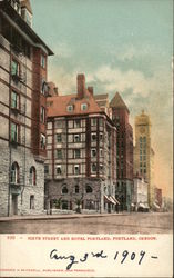 Sixth Street and Hotel Portland Postcard