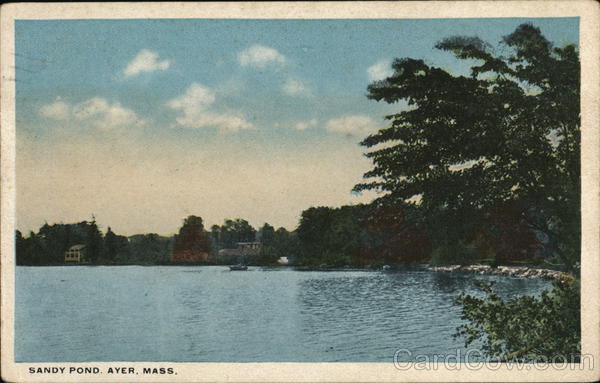 Sandy Pond Ayer, MA Postcard