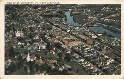 View of St. Johnsbury From Aeroplane Vermont Postcard Postcard Postcard