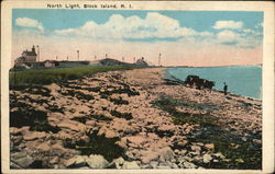 North Light Block Island, RI Postcard Postcard Postcard