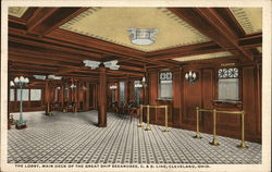 The Lobby, Main Deck of the Great Ship Seeandbee, C. & B. Line Cleveland, OH Postcard Postcard Postcard