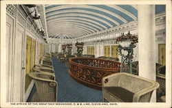 The Atrium of the Great Ship Seeandbee, C. & B. Line Cleveland, OH Postcard Postcard Postcard