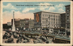 Broad Street Looking East (Soldier's Parade) Augusta, GA Postcard Postcard Postcard