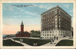 C. & N. W. Depot and Elks' Club, Milwaukee, Wisconsin. Postcard Postcard Postcard