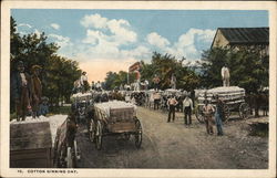 Cotton Ginning Day Farming Postcard Postcard Postcard