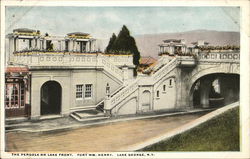 The Pergola on Lake Front, Fort Wm. Henry Lake George, NY Postcard Postcard Postcard