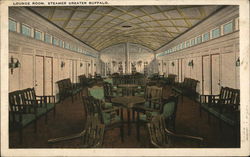 Lounge Room, Steamer Greater Buffalo Trains, Railroad Postcard Postcard Postcard