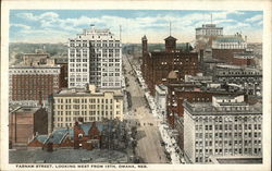 Farnam Street Looking West from 15th Omaha, NE Postcard Postcard Postcard