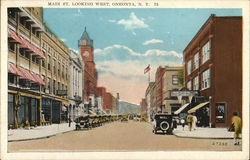 Main Street Looking West Oneonta, NY Postcard Postcard Postcard