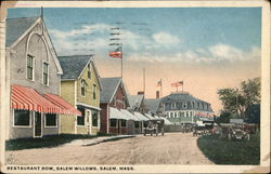 Restaurant Row, Salem Willows Postcard