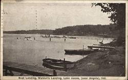 Boat Landing, Weldon's Landing, Lake James Angola, IN Postcard Postcard Postcard