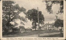 Glen Eden, Over Night Accommodations, State Road Wells, ME Postcard Postcard Postcard