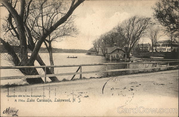 Lake Carasalio Lakewood, NJ Postcard