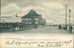 Boardwalk showing Casino Atlantic City, NJ Postcard Postcard Postcard