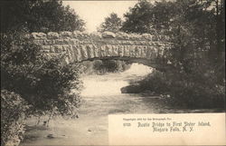 Rustic Bridge to First Sister Island Niagara Falls, NY Postcard Postcard Postcard